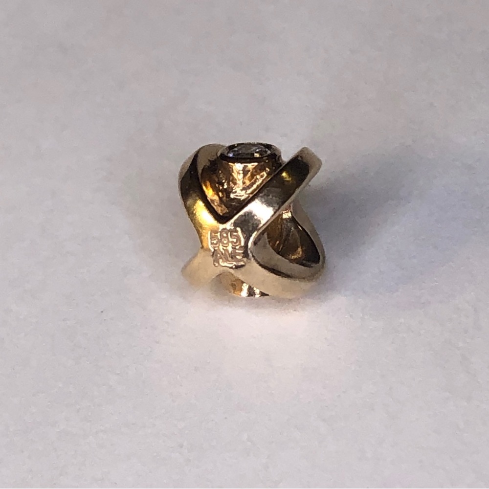 Retired Pandora Solid 14k CZ Eye Charm 585 Ale - Picture 9 of 10